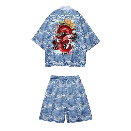 Blue Dragon Yukata Set