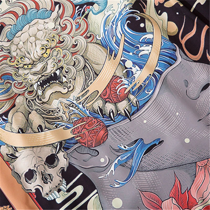 Dragon Flowers Yukata Top