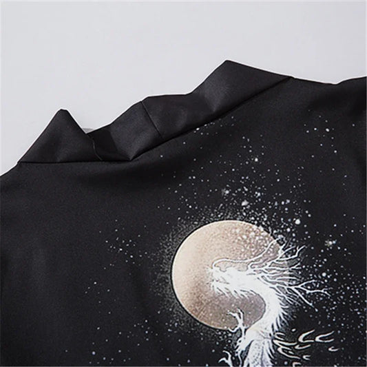 Black Mountain Dragon Yukata Top
