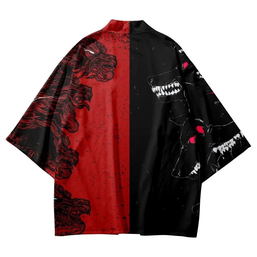 Wolves and Dragons Yukata Top