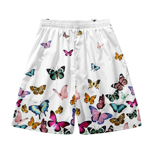 White Butterfly Yukata Shorts