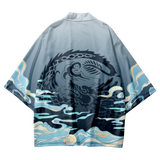 Grey Waves Yukata Top
