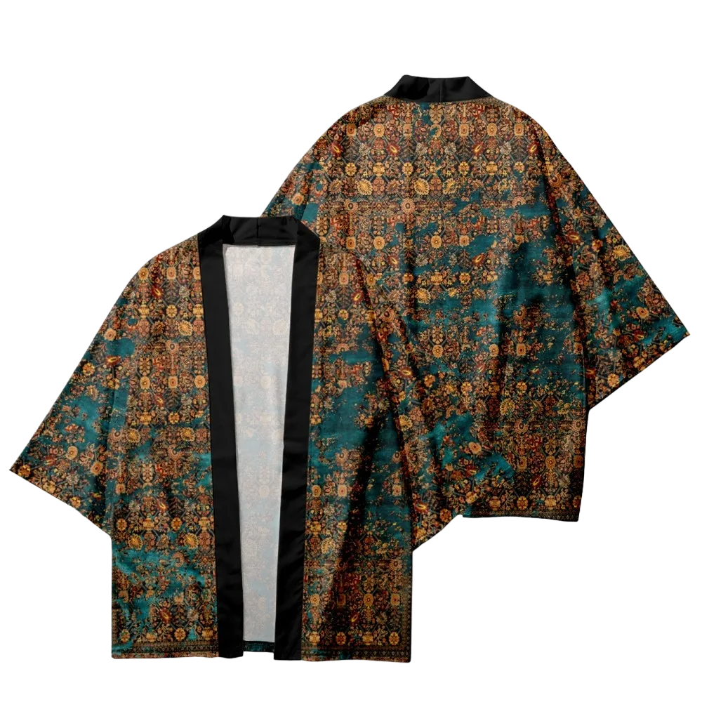 Orange Flowers Yukata Top