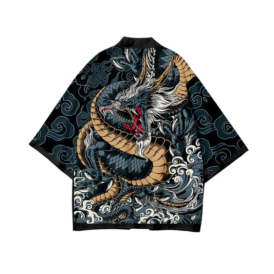 Blue Dragon Yukata Top