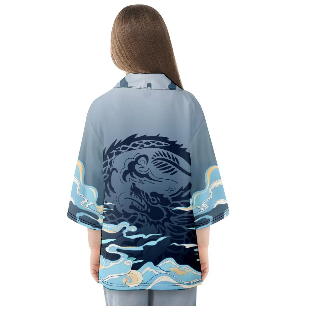 Grey Waves Yukata Top
