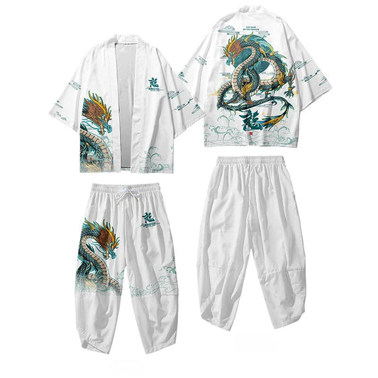 White Dragon Yukata Set