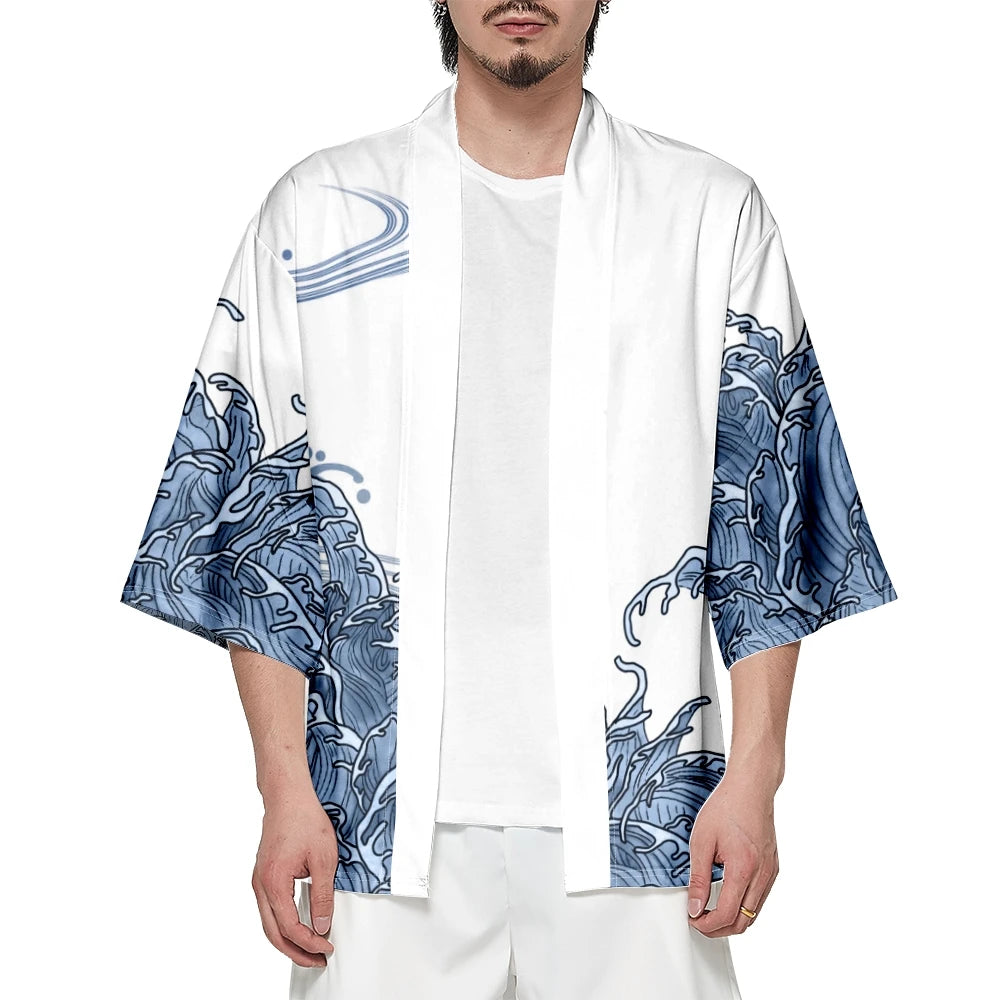 Wave Fish Yukata Top