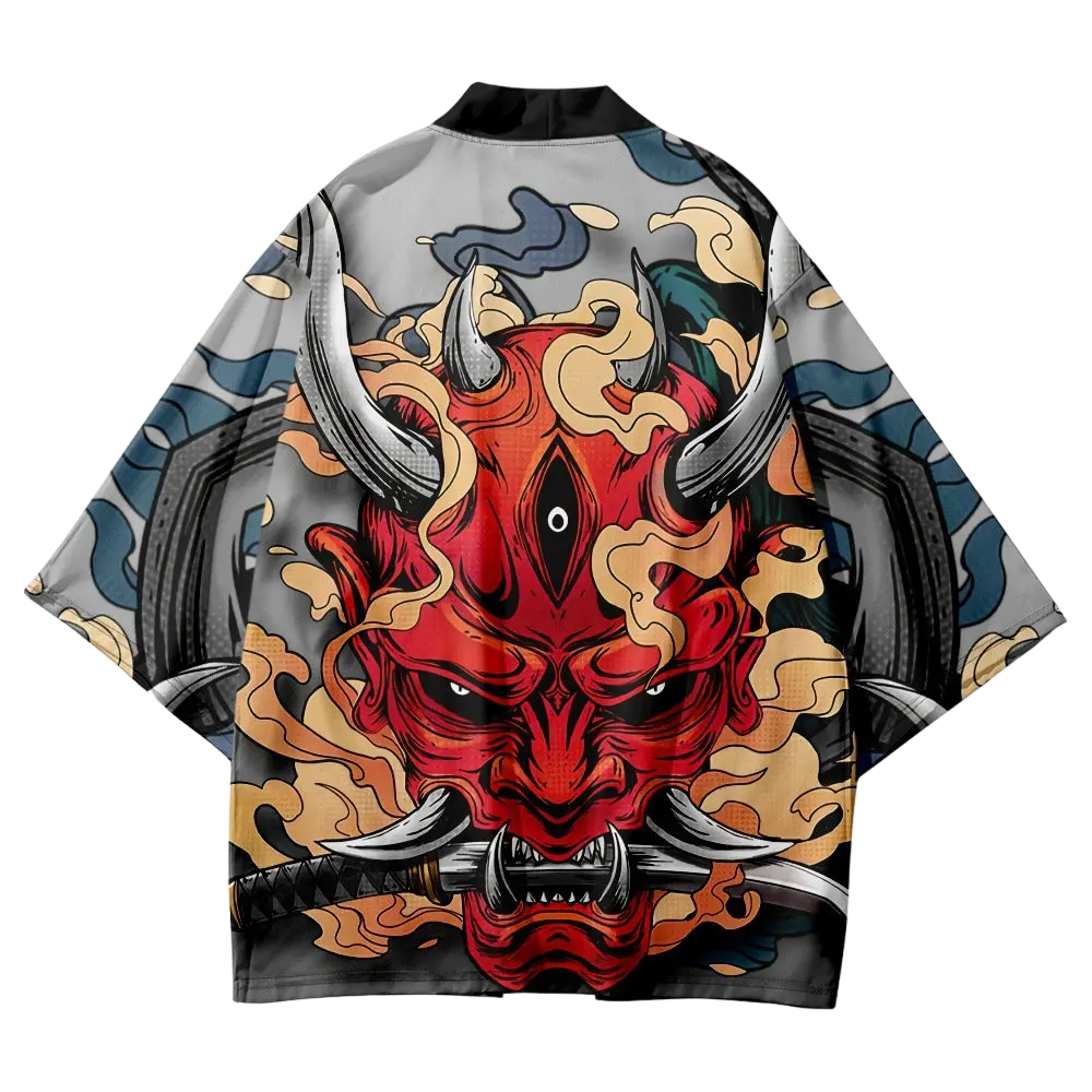 Red Hannya Yukata Top