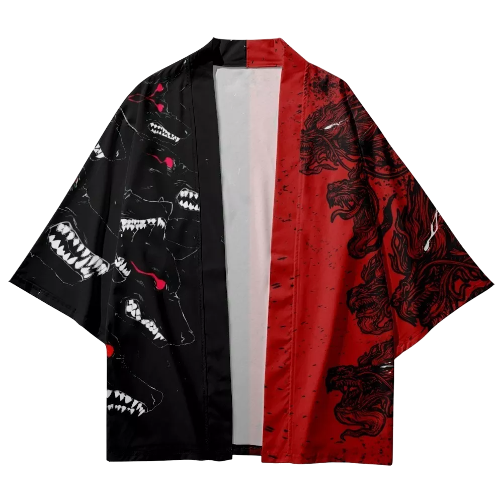 Wolves and Dragons Yukata Top
