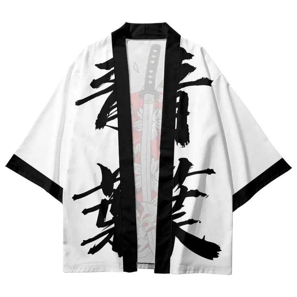 White Sword Kitsune Yukata Top