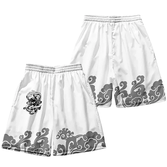 White Hannya Yukata Shorts