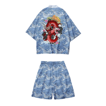 Blue Dragon Yukata Set