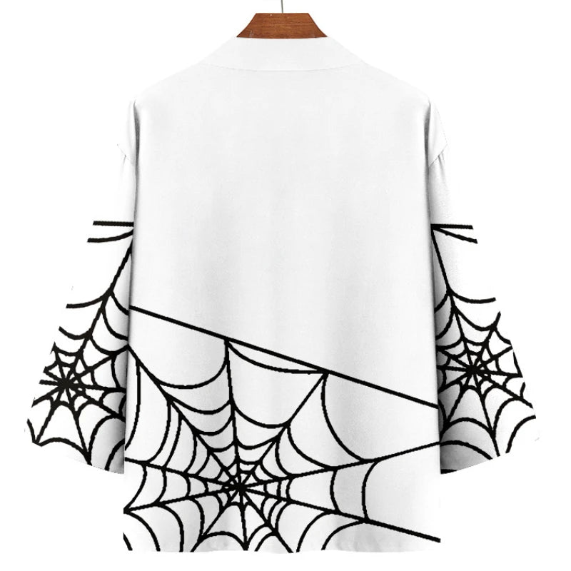 White Spider Web Yukata Top