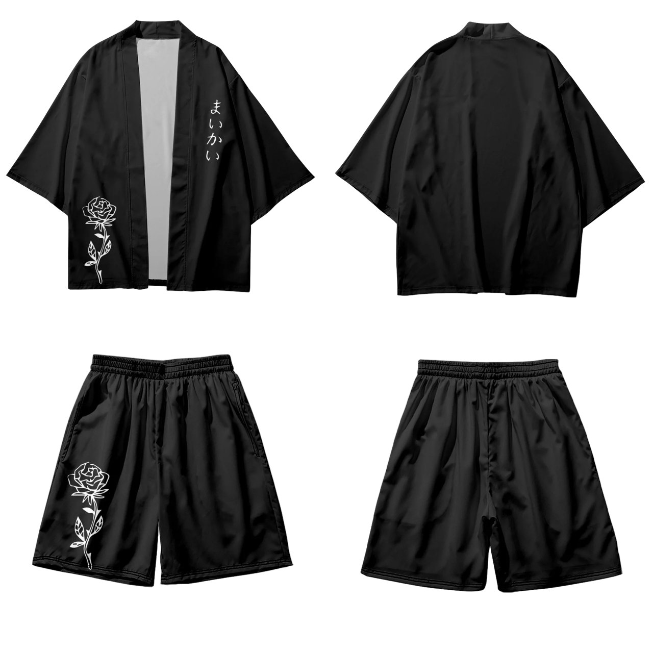 Black Rose Yukata Set