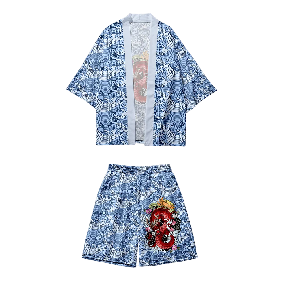 Blue Dragon Yukata Set