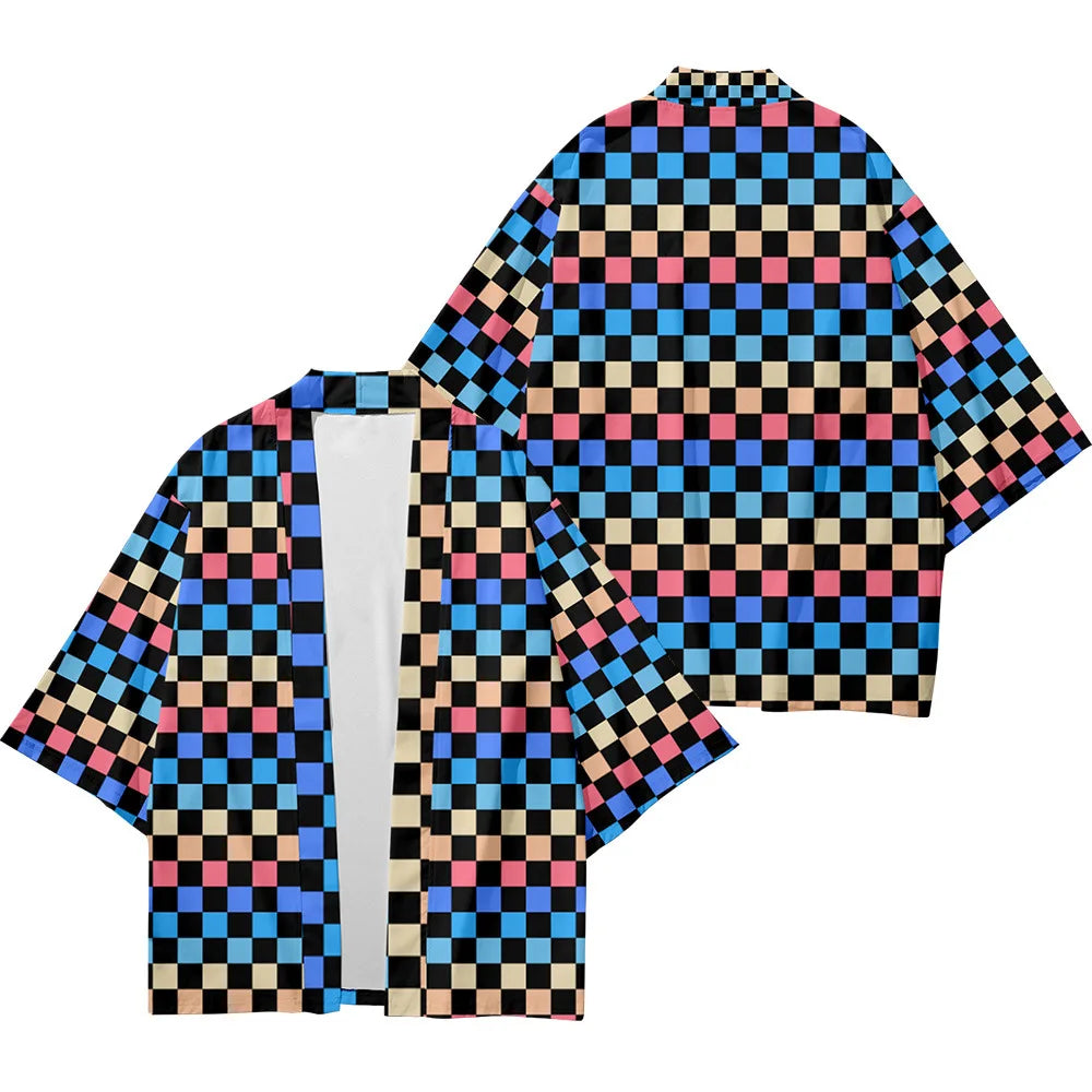 Rainbow Checkerboard Yukata Top