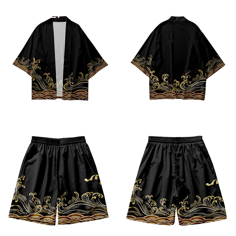 Gold Waves Yukata Set