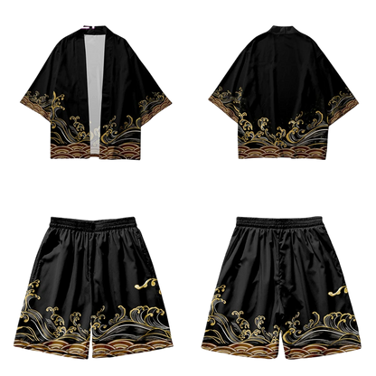 Gold Waves Yukata Set