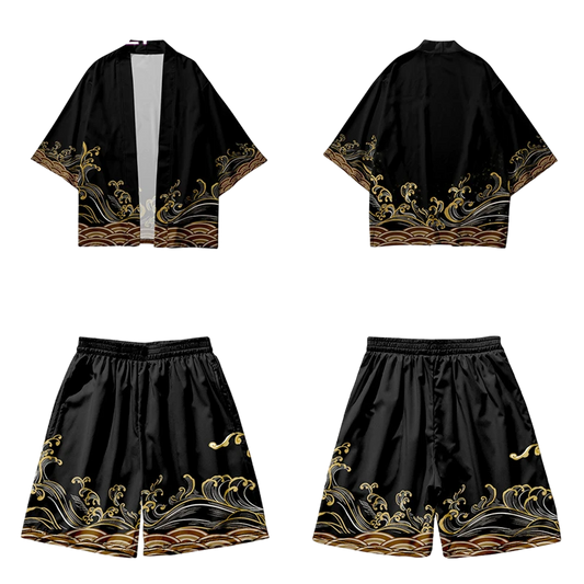 Gold Waves Yukata Set