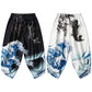 Black Wave Carp Yukata Pants