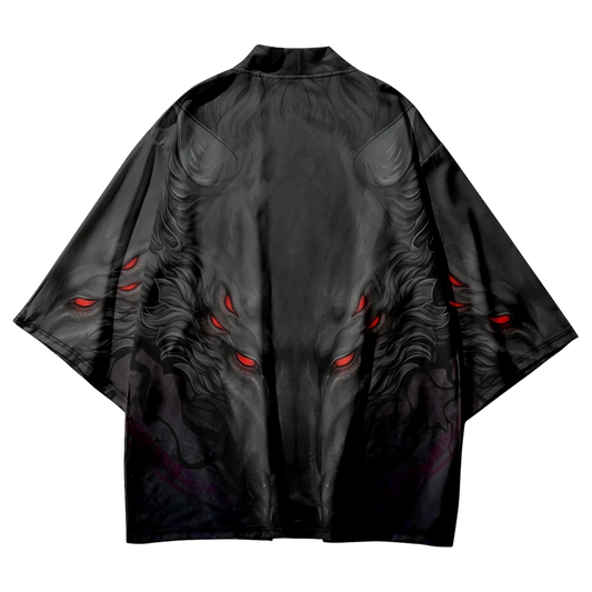 Black Wolf Yukata Top