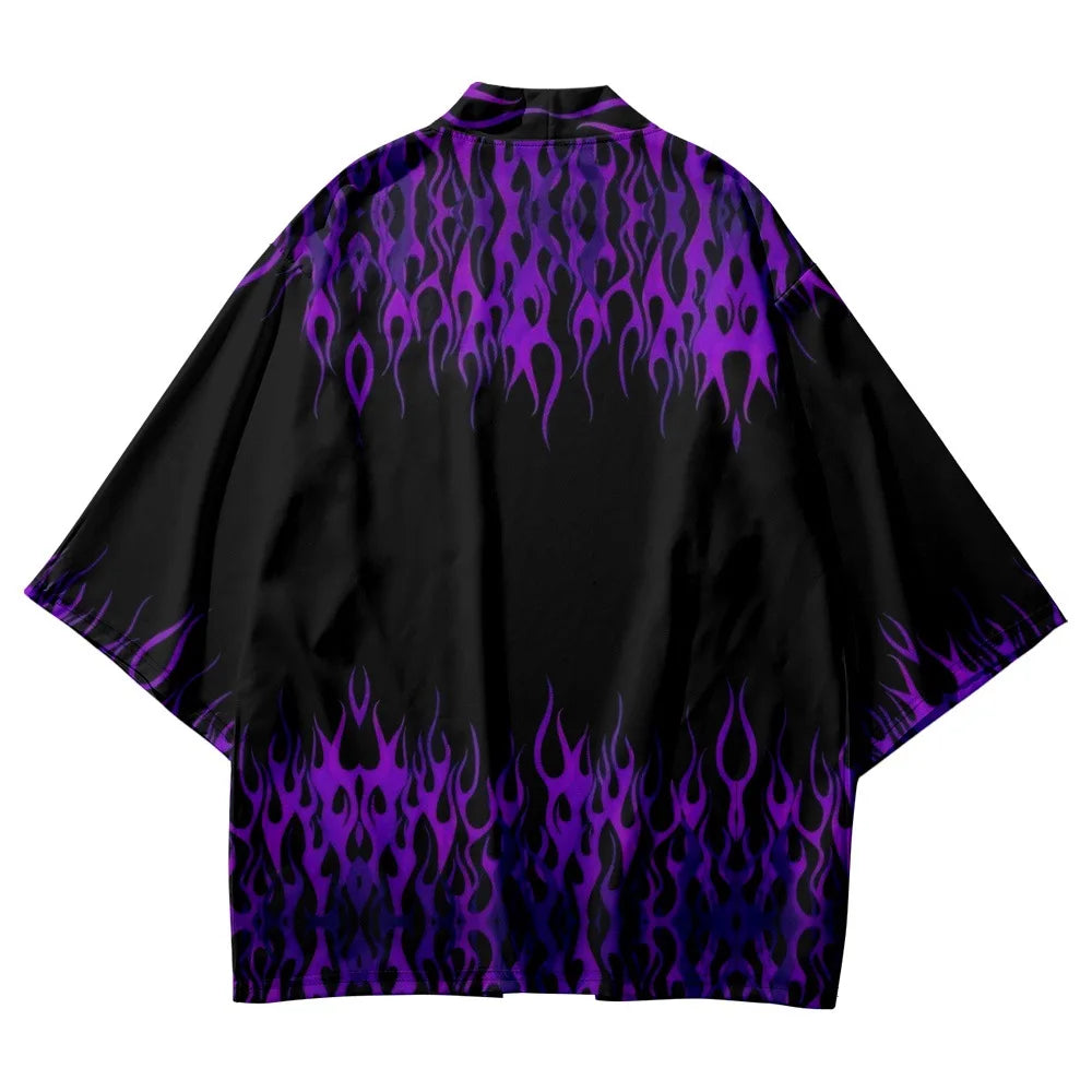 Purple Flame Yukata Top