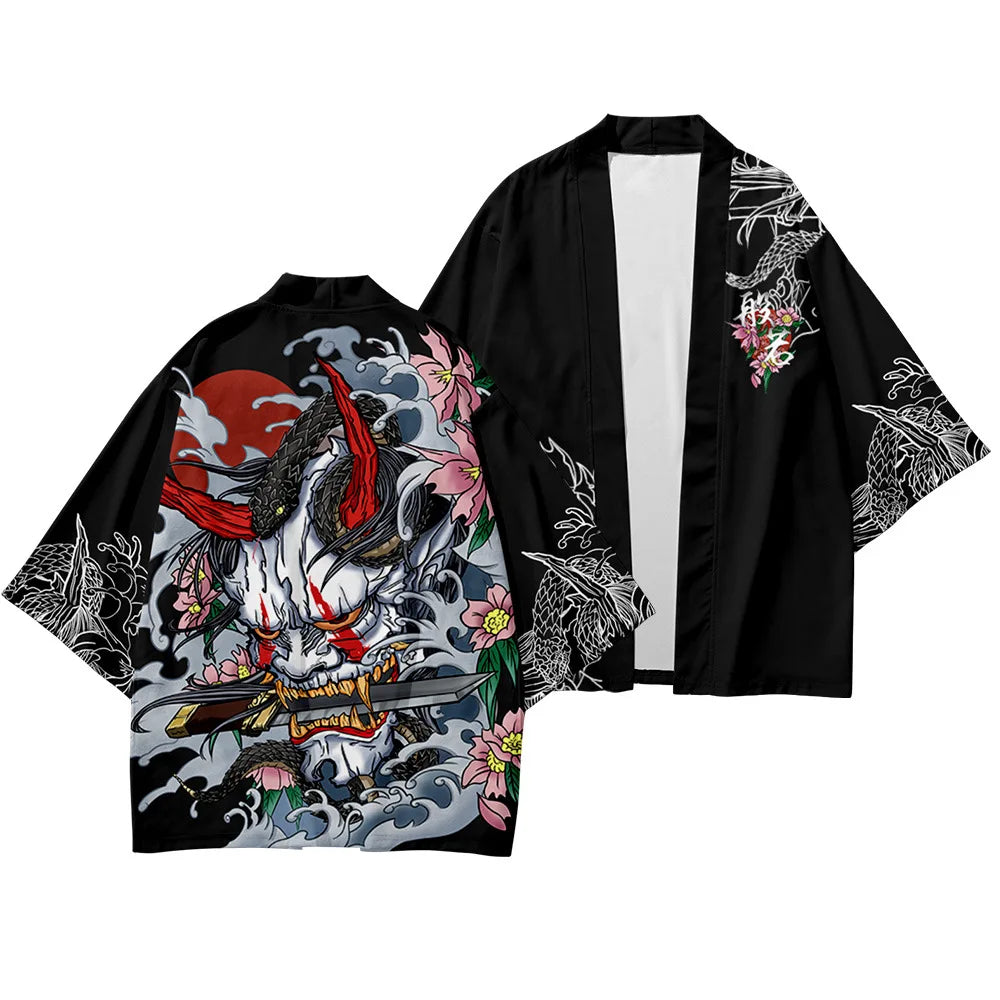 Hannya Warrior Yukata Top