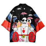 Red Lucky Cat Yukata Top