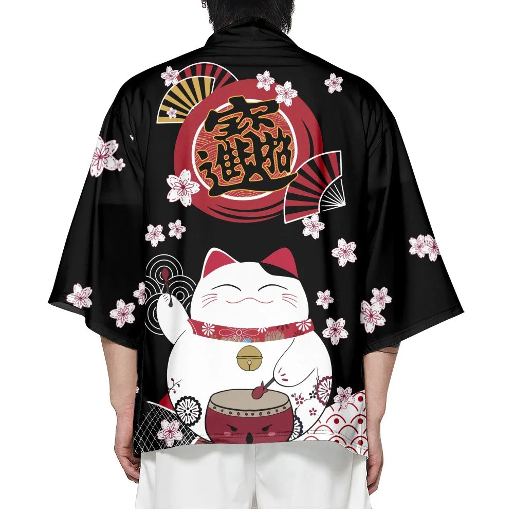 Lucky Cat Yukata Top