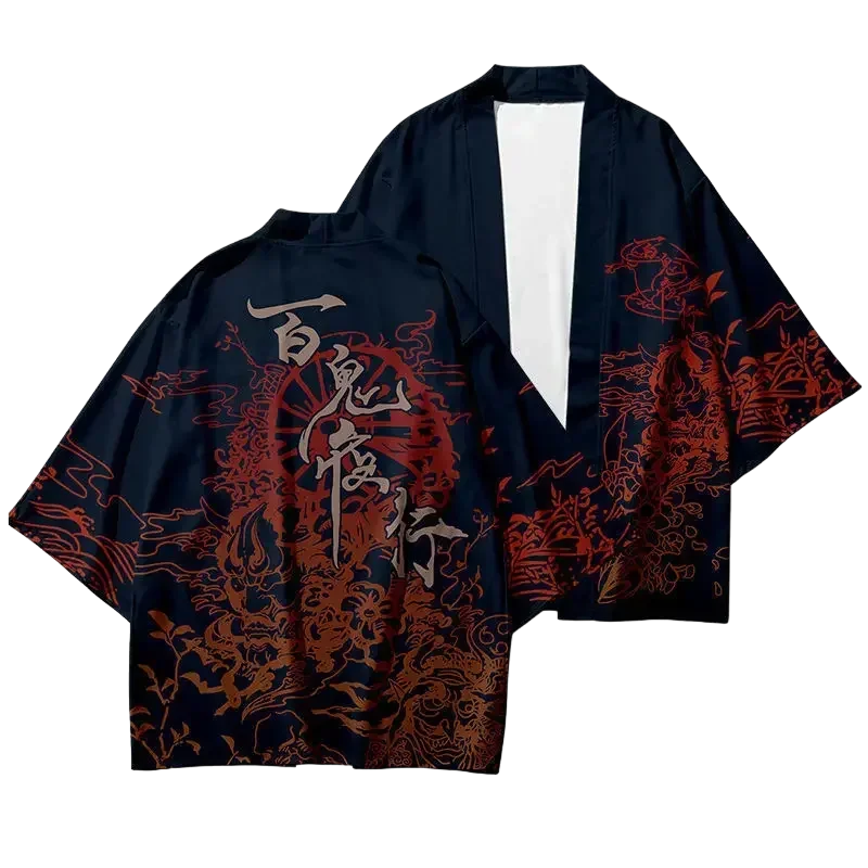 Red Hannya Yukata Top