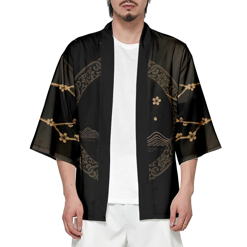 Black Waves Yukata Top