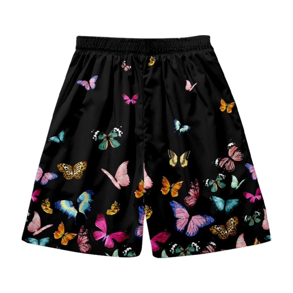 Black Butterfly Yukata Shorts