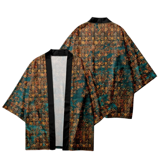 Orange Flowers Yukata Top