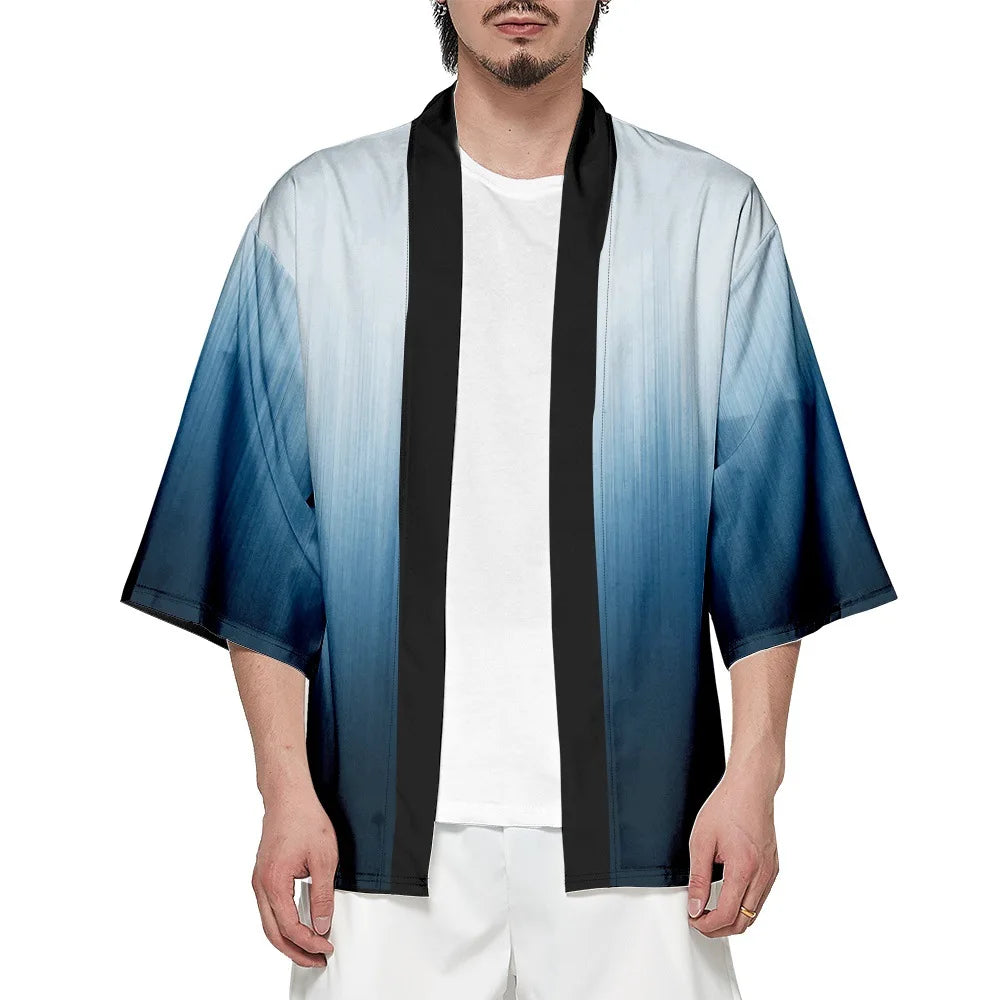 Blue Gradient Yukata Top