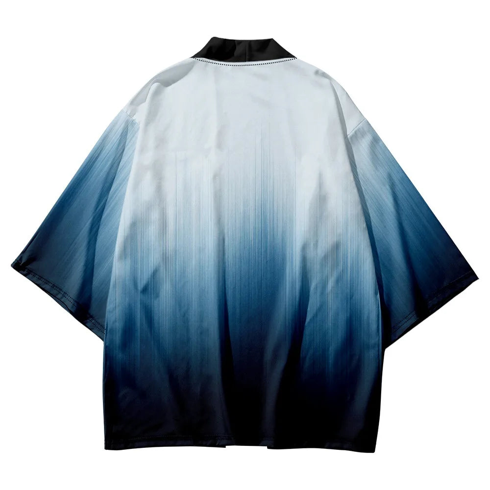 Blue Gradient Yukata Top