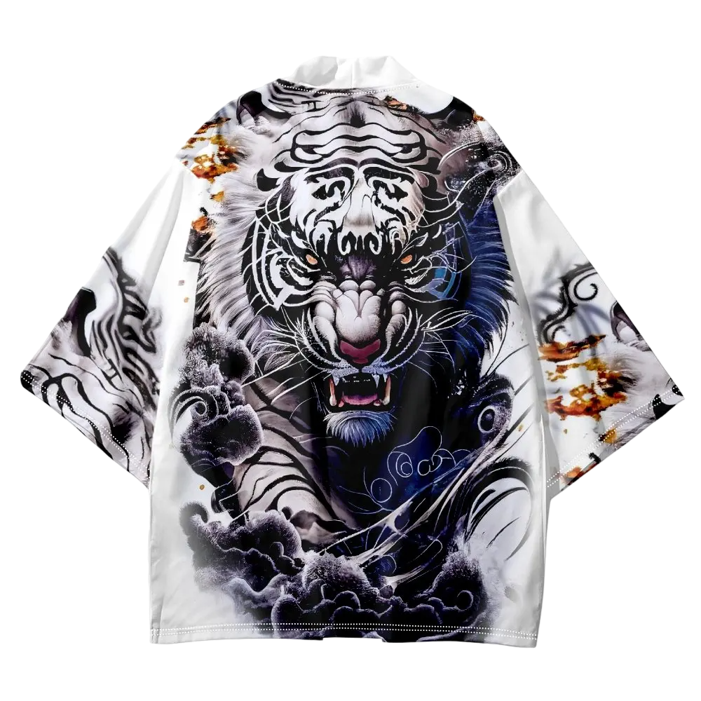 White Tiger Yukata Top