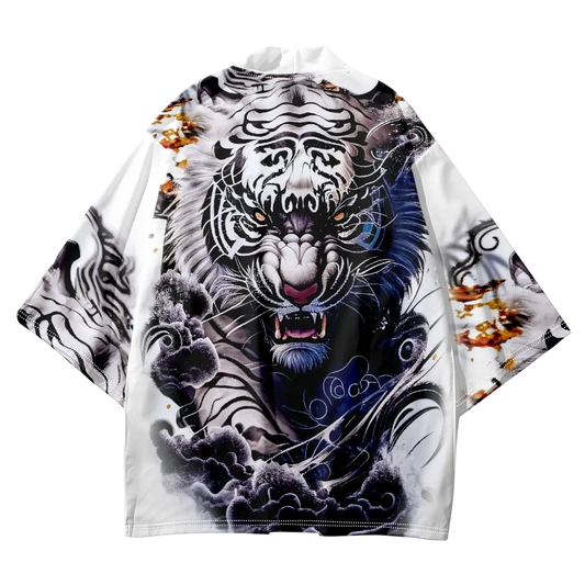 White Tiger Yukata Top