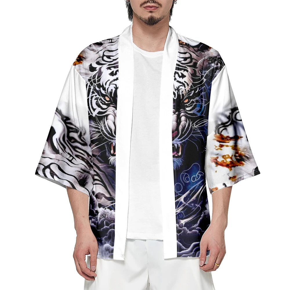 White Tiger Yukata Top