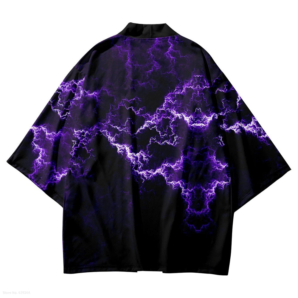 Purple Lightning Yukata Top