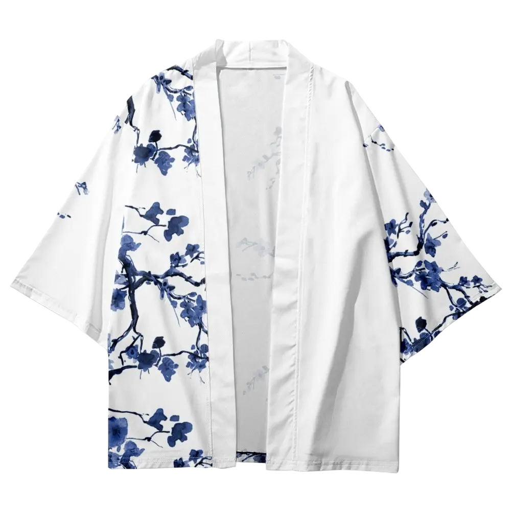 Blue Flower Yukata Top