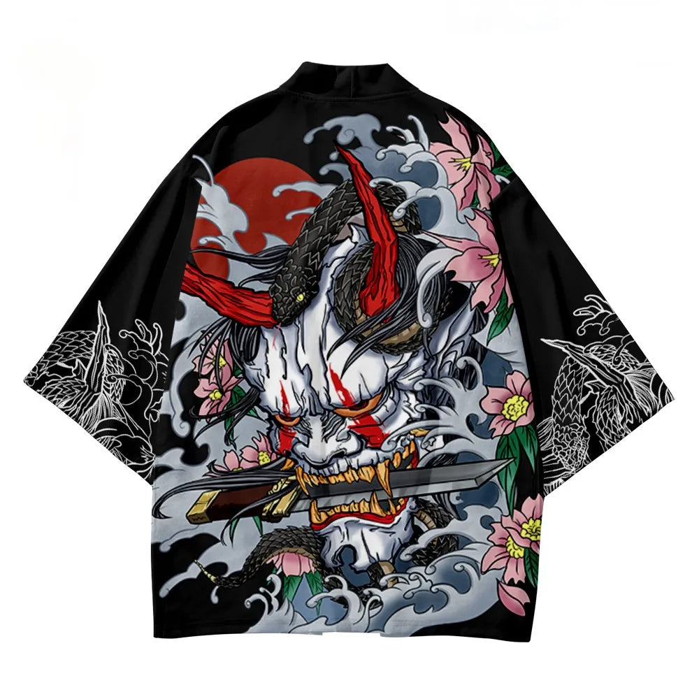 Hannya Warrior Yukata Top