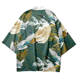 Green Crane Yukata Top