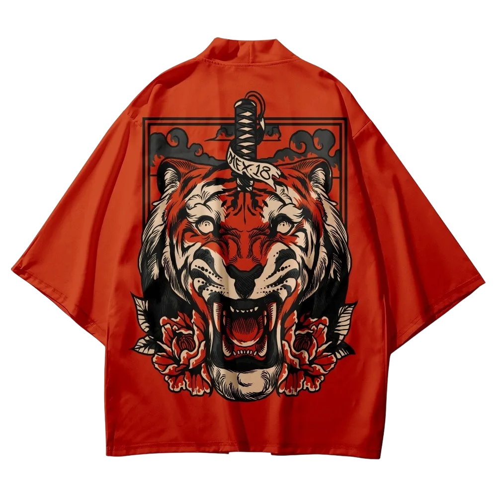 Red Tiger Yukata Top