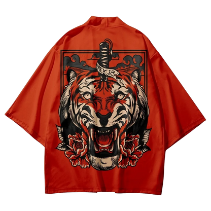 Red Tiger Yukata Top