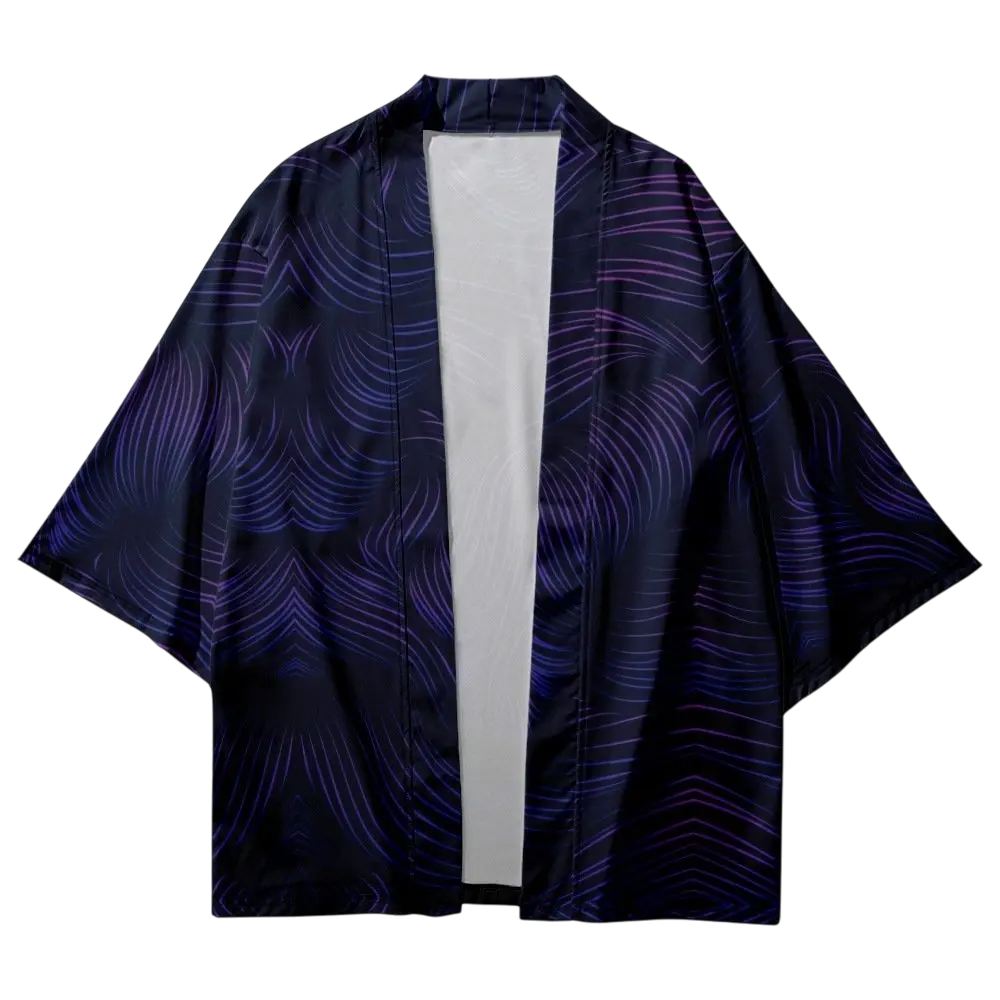 Blue Line Yukata Top