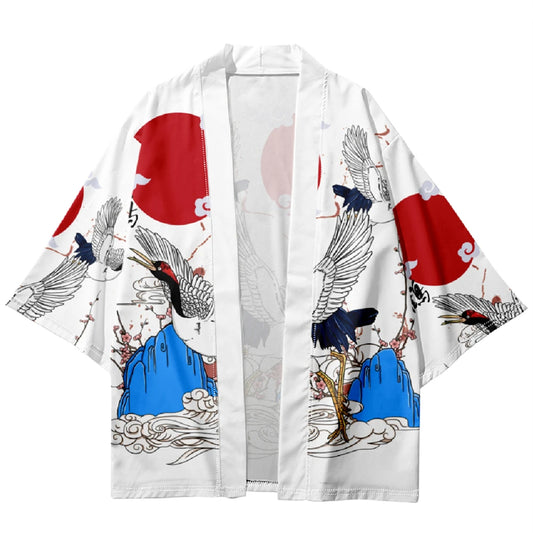 White Crane Yukata Top