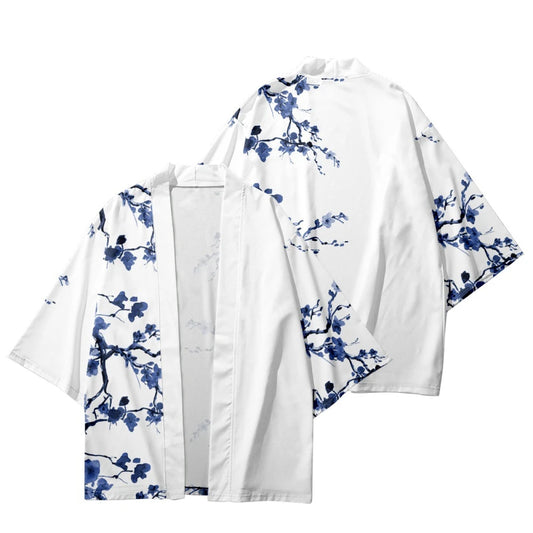 Blue Flower Yukata Top