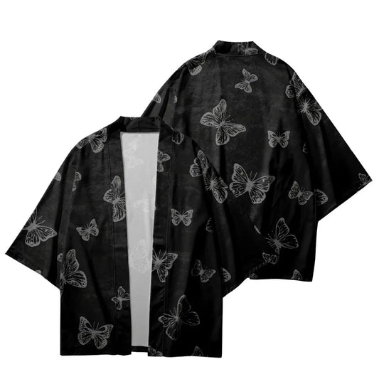 Black Butterfly Yukata Top