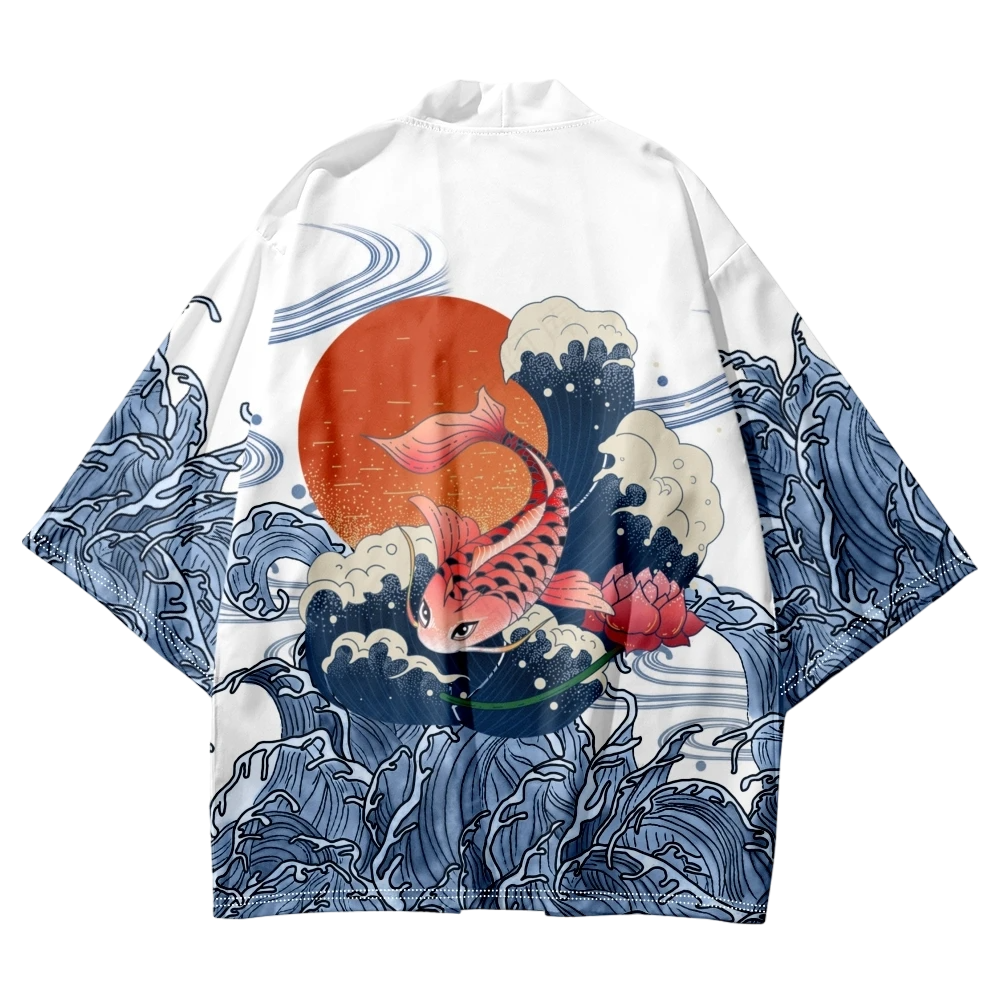 Wave Fish Yukata Top