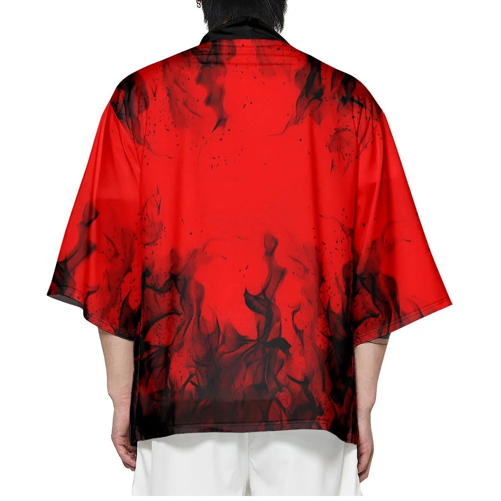 Red Flame Yukata Top